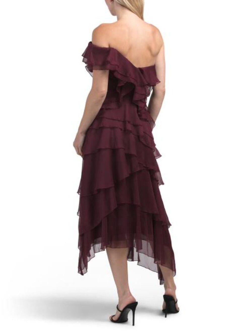 AMUR Emaline Chiffon Cascade Dress - Picture 2 of 5